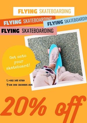 sale, discount, business, Skateboarding Store Poster Template