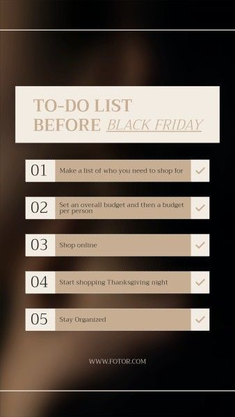 promotion, promo, to do list, Black Friday Fashion E-commerce Online Shopping Branding Checklist Instagram Story Template