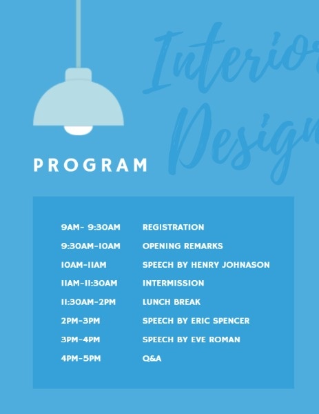インテリアデザインプログラムフロー プログラム