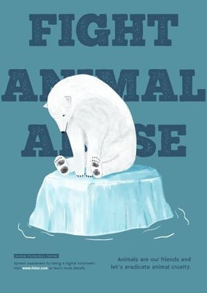 打击虐待动物行为 英文海报