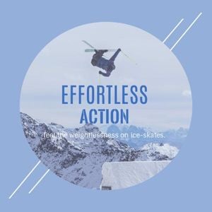 fitness, exercise, gym, Light Blue Ice Skating Sport Instagram Post Template