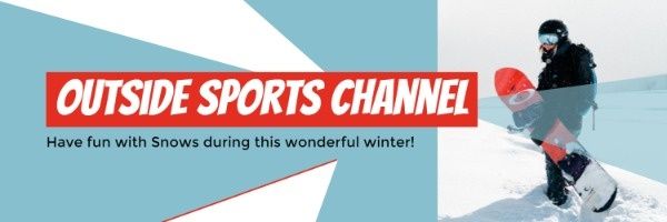 winter, exercise, skiing, Outside Sports Channel Twitter Cover Template