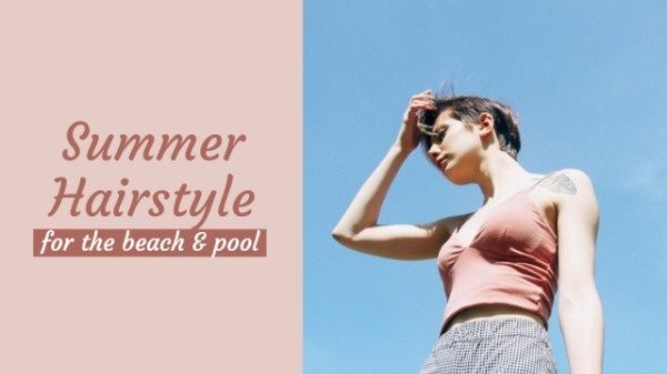 pool hairstyle, season, fashion, Summer Hairstyle Youtube Thumbnail Template