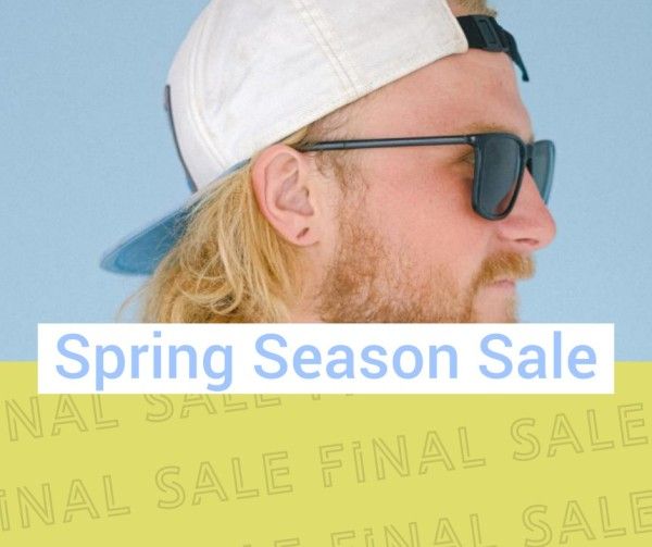 promotion, discount, ad, Blue Spring Season Sale Facebook Post Template