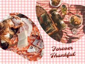 thanksgiving, love, vector, Pink Forever Thankful Photo Collage 4:3 Template