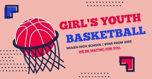 sport, training, youth, Women's Basketball Club School Recruit Facebook Event Cover Template