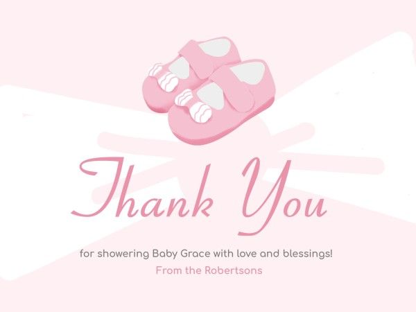 love, thanks, graffiti, Pink Baby Shower Thank You Card Template