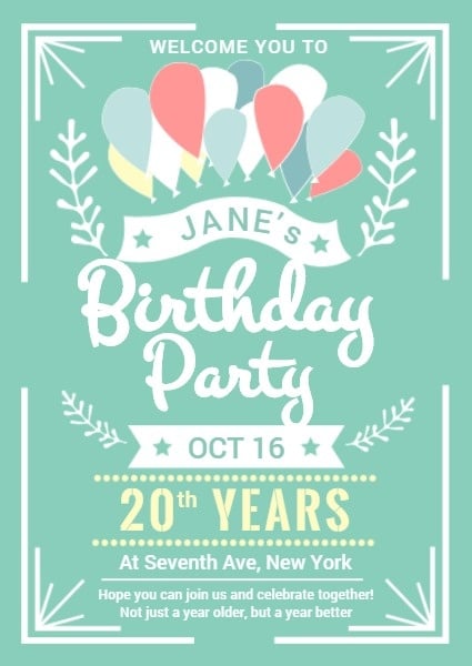 Happy Birthday Party Invitation