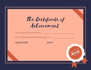 Award Achievement Certificate