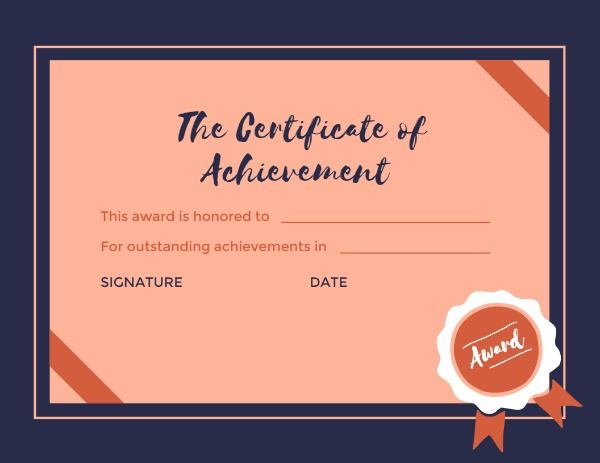 official, office, prize, Award Achievement Certificate Template