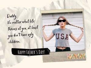 greeting, wishes, paper, Father's Day Fun Card Template