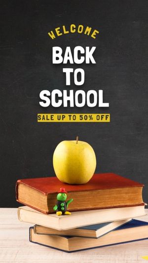 Yellow And Black Simple Back To School Sale Instagram Story