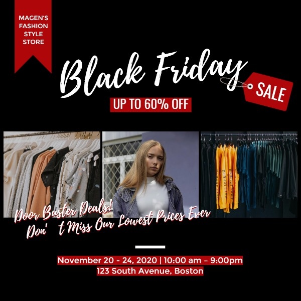 Black Friday Fashion Store Sale Instagram Post