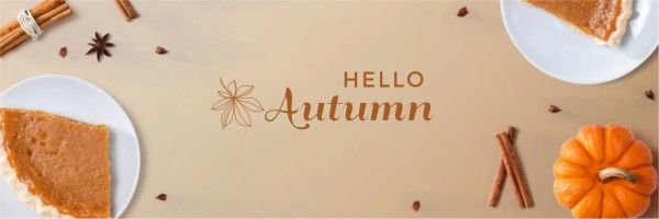 fall, season, greeting, Beige Modern Autumn Banner Twitter Cover Template