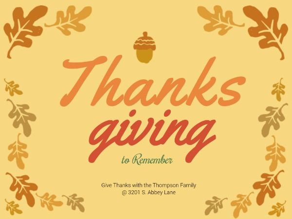 thank you, festival, holiday, Thanksgiving to remember Card Template