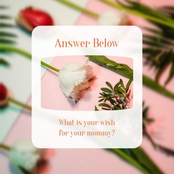 mothers day, mother day, event, Simple Photo Frame Mother's Day Q&A Instagram Post Template