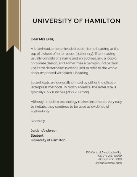 University Letter Letterhead