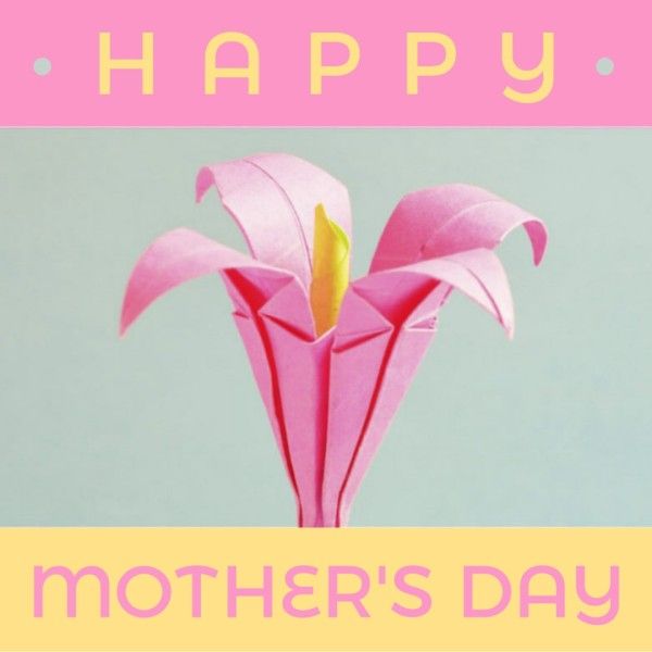 wishing, holiday, greeting, Pink Flower Mother's Day Instagram Post Template