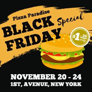 food, fast food, discount, Black Friday Hamburger Sale Instagram Post Template
