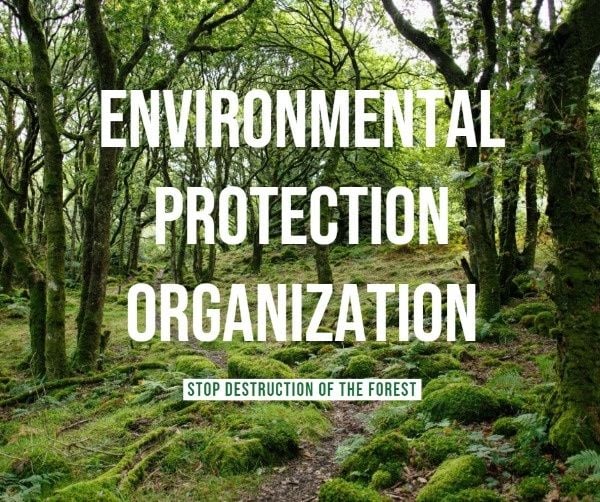 recycle, environmental protection, desert, Enviromental Protection Organization Green Forest Facebook Post Template