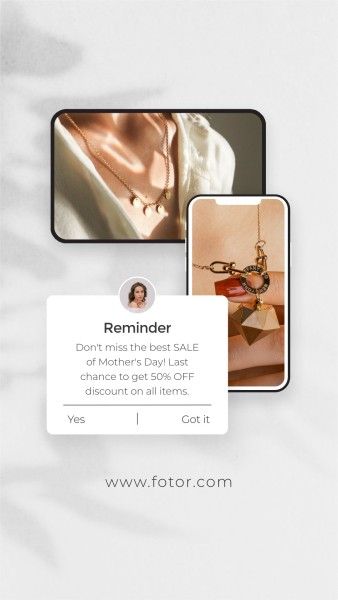 mothers day, mother day, mother's day sale, Gray Organic Clean Mother's Day Reminder Instagram Story Template