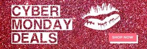 black friday, black briday, sale, Pink Glitter Cyber Monday Deals Email Header Template