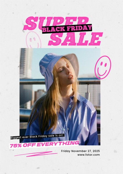 Pink Black Friday Branding Fashion Sale ポスター