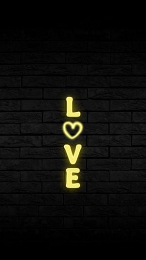 Black Wall Background Glow Love Text Mobile Wallpaper Template and Ideas  for Design | Fotor