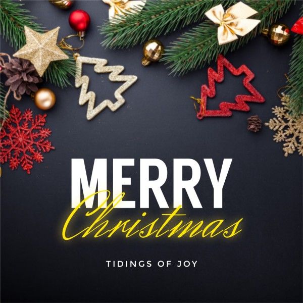 xmas, holiday, wish, Blakc Elegant Classic Merry Christmas Instagram Post Template