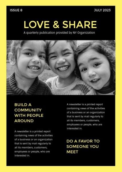activity, campaign, ngo, Black Love And Share Newsletter Template