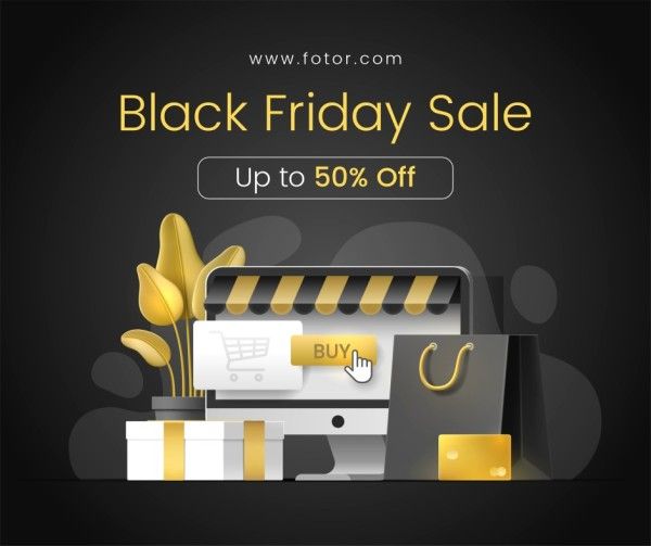social media, promo, buy, Black Black Friday Sale Facebook Post Template