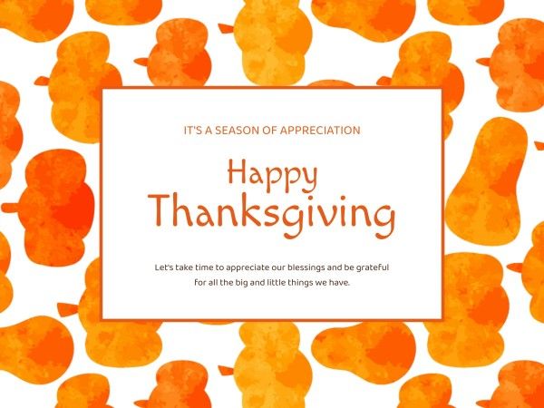 autumn, holiday, celebration, Orange Pumpkin Background Thanksgiving  Card Template
