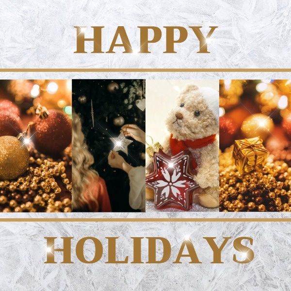 celebrate, festival, lights, Happy Holiday Collage Instagram Post Template