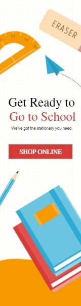 online sale, e-commerce, ads, Back To School Advertisement Wide Skyscraper Template