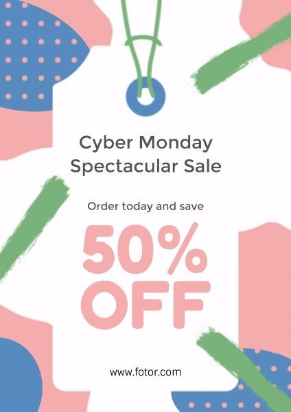 promotion, shop online, commodity, White Cyber Monday Flyer Template