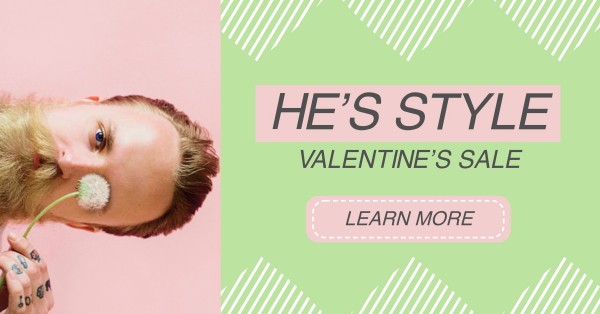 グリーンバレンタイン男性ファッションセール Facebookアプリ広告