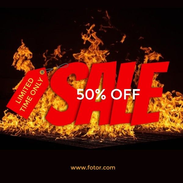 final sale, hot sale, promotion, Fire Sale And Discount Instagram Post Template