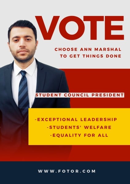 Red Student Council President  Poster