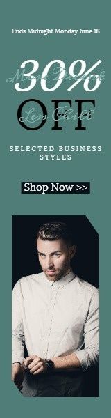 clothes, discount, promotion, Men's Suit Shirt Sale Wide Skyscraper Template