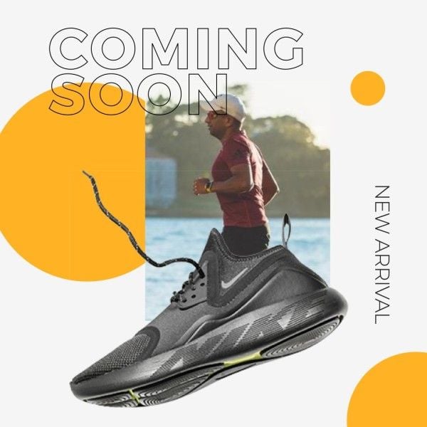 sneakers, social media, footwear, Yellow Special Sports Shoes New Arrival Sale Instagram Post Template