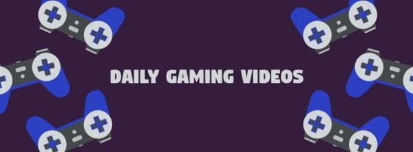 video games, daily, controllers, Purple Gaming Videos Facebook Cover Template
