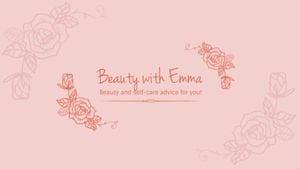 video, profile, elegant, Pink Floral Classic Banner Youtube Channel Art Template