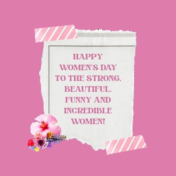women power, happy womens day, flower, Pink Quote International Womens Day Instagram Post Template