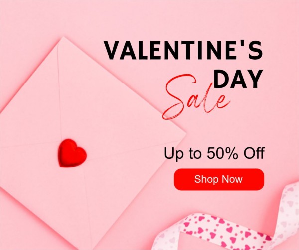 Pink Valentine's Day Sale Promotion Facebook Post