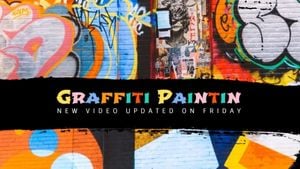 splash, doodling, photo, Graffiti Pattern Youtube Channel Art Template