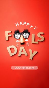 greeting, celebration, festival, Red Funny Photo April Fools' Day Instagram Story Template