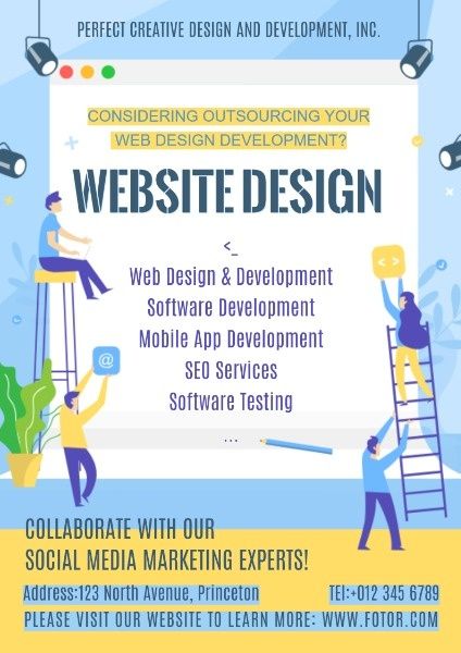 ui, website building, software development, Web Design Poster Template