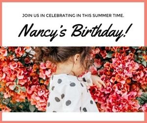 party, anniversary, dinner, Cute Little Girl Birthday Facebook Post Template