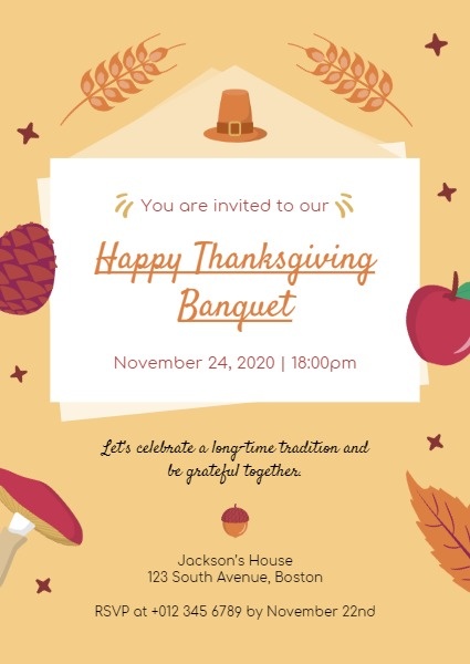 Thanksgiving Banquet Invitation