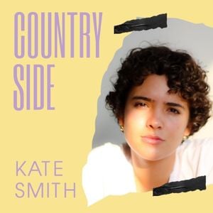 scrape paer, sing, singing, Yellow Country Music Album Album Cover Template